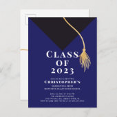 グラードキャップ卒業パーティー招待状 インビテーションポストカード (正面/裏面)