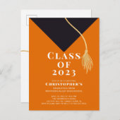 グラードキャップ卒業パーティー招待状 インビテーションポストカード (正面/裏面)