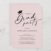 グラードキャモダンップ赤面卒業式パーティー 招待状 (正面/裏面)