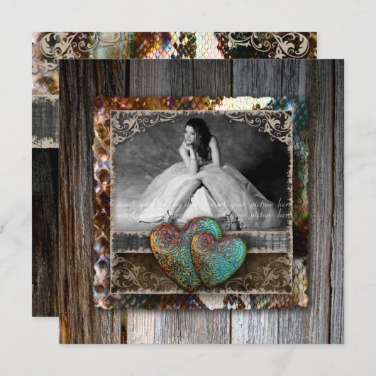 グラードキンセアニェラスウィート16ヴィンテージファームハウス 招待状 (正面/裏面)