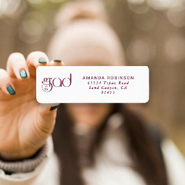 グラードクラス'26マルーンタイポグラフィ差出人住所 ラベル