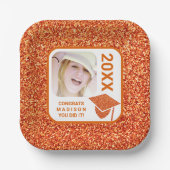 グラードグラムオレンジキャップエレガントフォトクールパーティー ペーパープレート (正面)