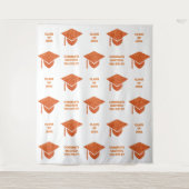 グラードグラムオレンジキャップシックパーティー自撮りフォトブース タペストリー (正面)