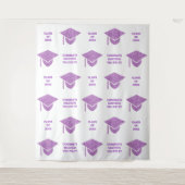 グラードグラムパープルキャップシックパーティー自撮りフォトブース タペストリー (正面)