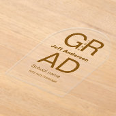 グラードタイポグラフィモダン卒業シンプルミニマルc アクリル招待状 (レイダウン)