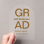 グラードタイポグラフィモダン卒業シンプルミニマルc アクリル招待状 (インサイチュ (ポータブル))