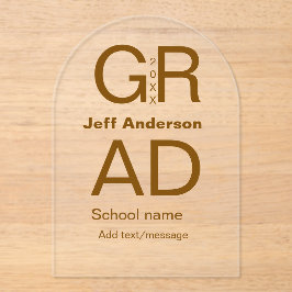 グラードタイポグラフィモダン卒業シンプルミニマルc アクリル招待状