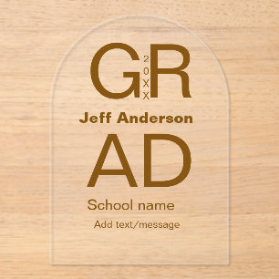 グラードタイポグラフィモダン卒業シンプルミニマルc アクリル招待状