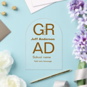 グラードタイポグラフィモダン卒業シンプルミニマルc アクリル招待状 (インサイチュ (ウェディング))