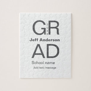 グラードタイポグラフィモダン卒業シンプルミニマルc ジグソーパズル