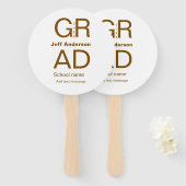 グラードタイポグラフィモダン卒業シンプルミニマルc ハンドファン (正面&裏面)