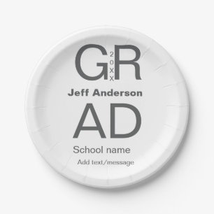 グラードタイポグラフィモダン卒業シンプルミニマルc ペーパープレート