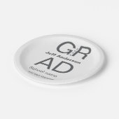 グラードタイポグラフィモダン卒業シンプルミニマルc ペーパープレート (アングル)