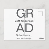 グラードタイポグラフィモダン卒業シンプルミニマルc ポストカード (裏面)