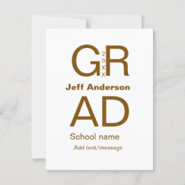 グラードタイポグラフィモダン卒業シンプルミニマルc ポストカード