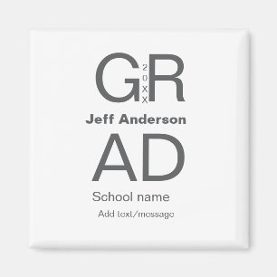 グラードタイポグラフィモダン卒業シンプルミニマルc マグネット