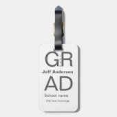 グラードタイポグラフィモダン卒業シンプルミニマルc ラゲッジタグ (裏面縦)