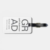 グラードタイポグラフィモダン卒業シンプルミニマルc ラゲッジタグ (裏面横)