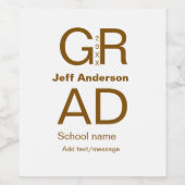 グラードタイポグラフィモダン卒業シンプルミニマルc ワインラベル (シングルラベル)