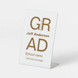 グラードタイポグラフィモダン卒業シンプルミニマルc 台座サイン