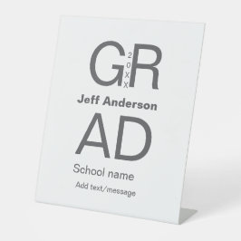 グラードタイポグラフィモダン卒業シンプルミニマルc 台座サイン