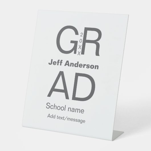 グラードタイポグラフィモダン卒業シンプルミニマルc 台座サイン (正面)