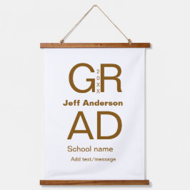 グラードタイポグラフィモダン卒業シンプルミニマルc 吊り下げ型タペストリー