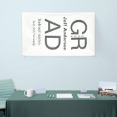 グラードタイポグラフィモダン卒業シンプルミニマルc 横断幕 (トレードショー)