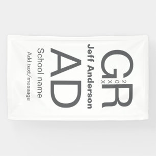 グラードタイポグラフィモダン卒業シンプルミニマルc 横断幕