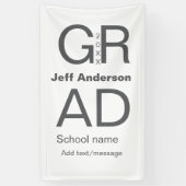 グラードタイポグラフィモダン卒業シンプルミニマルc 横断幕 (縦)