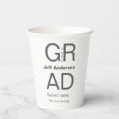 グラードタイポグラフィモダン卒業シンプルミニマルc 紙コップ (裏面)