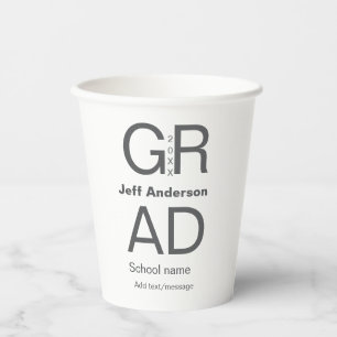 グラードタイポグラフィモダン卒業シンプルミニマルc 紙コップ