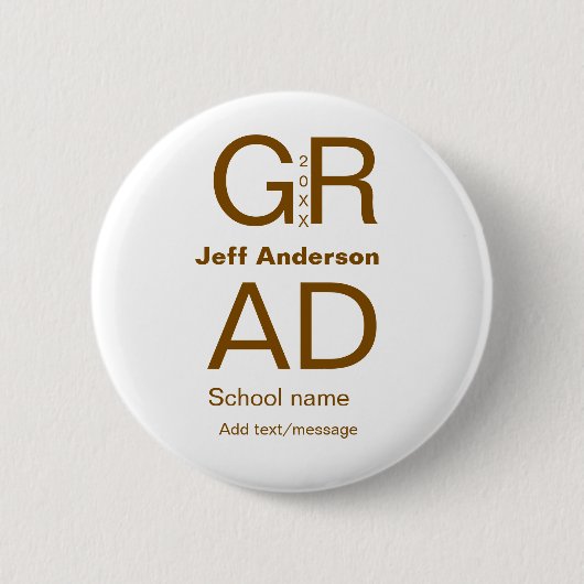 グラードタイポグラフィモダン卒業シンプルミニマルc 缶バッジ (正面)