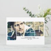 グラードタイポグラフィ2写真卒業発表 招待状 (スタンド正面)