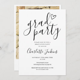 グラードパーティースクリプトハート写真卒業パーティー 招待状