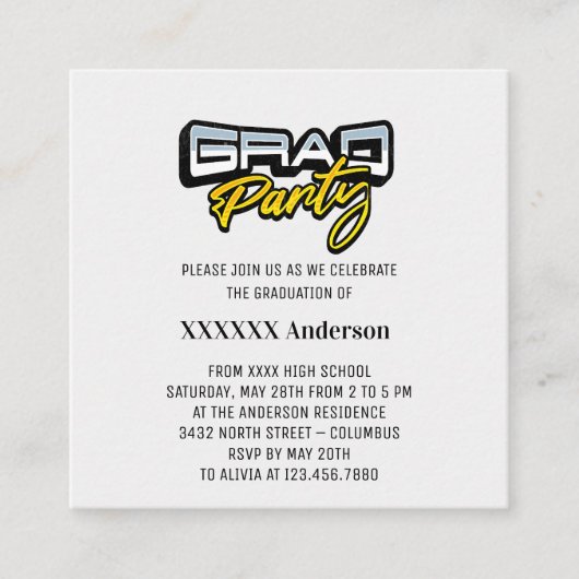 グラードパーティースクリプト金ゴールド白黒 エンクロージャーカード (正面)