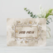 グラードパーティードーターブラウンフローラ 招待状 (スタンド正面)