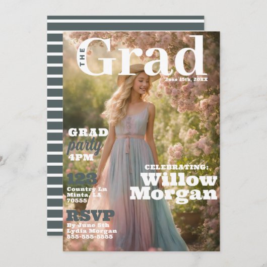 グラードパーティーフォトマガジンカバー招待状 招待状 (正面/裏面)