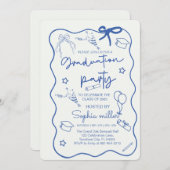 グラードパーティーレトロ招待状クラス2025,お洒落 招待状 (正面/裏面)