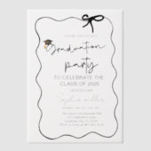 グラードパーティー招待状クラス2025,お洒落 Bow ベラム紙招待状 (正面)
