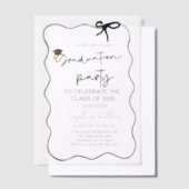 グラードパーティー招待状クラス2025,お洒落 Bow ベラム紙招待状 (オフセット)
