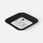 グラードパーティー白黒紙プレート ペーパープレート (傾斜あり)