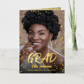 グラードパーティー2023金ゴールドグリッター大学院招待状 箔シーズンカード (正面)