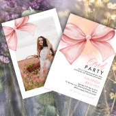 グラードパーティー2025ピンクボウエレガントトレンディー 招待状