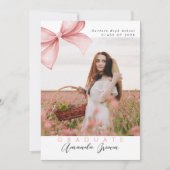 グラードパーティー2025ピンクボウコケットエレガントトレンディー 招待状 (正面)