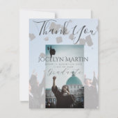 グラードフォトキャップトス縁どトありがとうごはがき カード (正面)