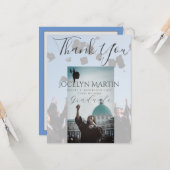 グラードフォトキャップトス縁どトありがとうごはがき カード (正面/裏面インサイチュ)