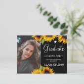 グラードフォトシックなサンフラワーズ卒業発表 案内ポストカード (スタンド正面)