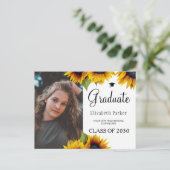 グラードフォトシックなサンフラワーズ卒業発表 案内ポストカード (スタンド正面)