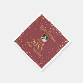グラードフォト金ゴールド紙吹雪卒業パーティーBurgundy スタンダードカクテルナプキン (角)